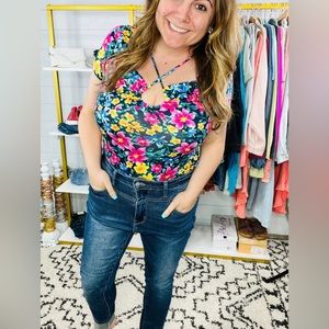 Floral Criss Cross Bodysuit